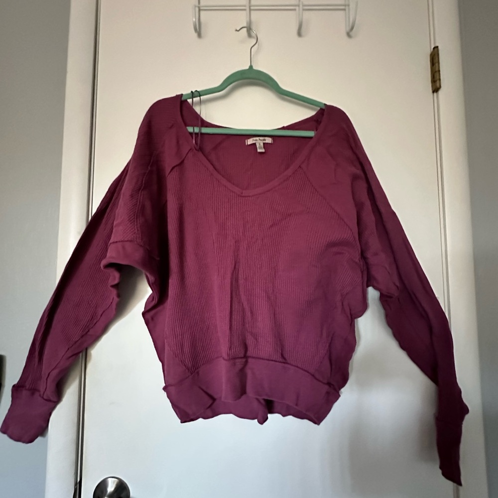 Free People Waffle Knit Pull Over